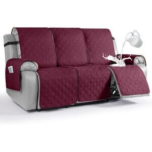 VANSOFY Waterproof Recliner Couch Covers  Washable Reclining Sofa Cover 3-Seater